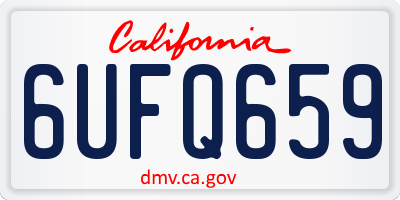 CA license plate 6UFQ659