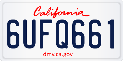 CA license plate 6UFQ661