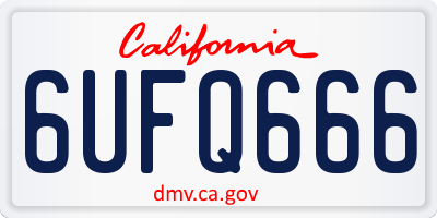 CA license plate 6UFQ666