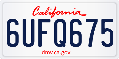 CA license plate 6UFQ675