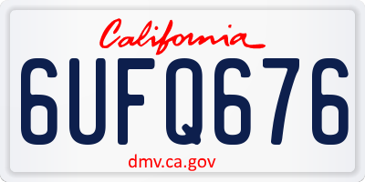 CA license plate 6UFQ676
