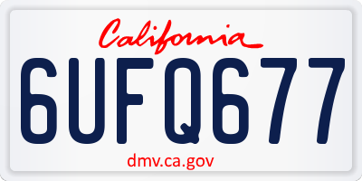 CA license plate 6UFQ677