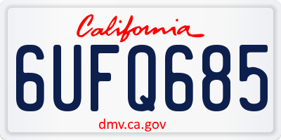 CA license plate 6UFQ685