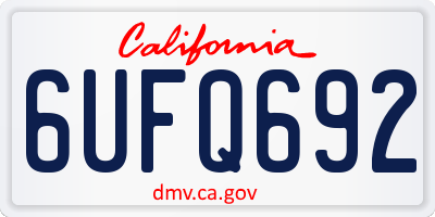 CA license plate 6UFQ692