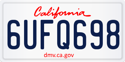 CA license plate 6UFQ698