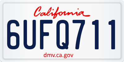 CA license plate 6UFQ711