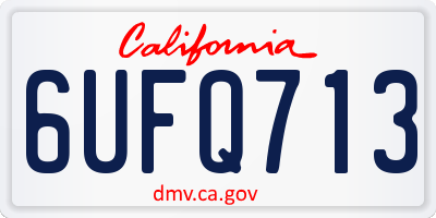 CA license plate 6UFQ713