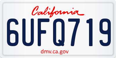 CA license plate 6UFQ719