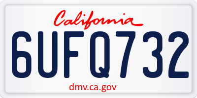 CA license plate 6UFQ732