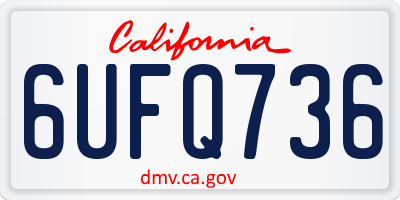 CA license plate 6UFQ736