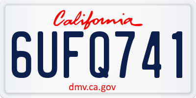 CA license plate 6UFQ741