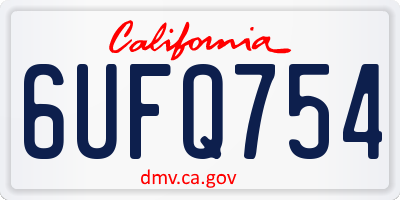 CA license plate 6UFQ754