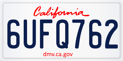 CA license plate 6UFQ762