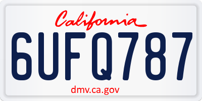 CA license plate 6UFQ787