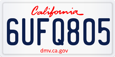CA license plate 6UFQ805
