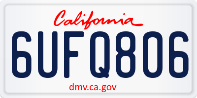 CA license plate 6UFQ806
