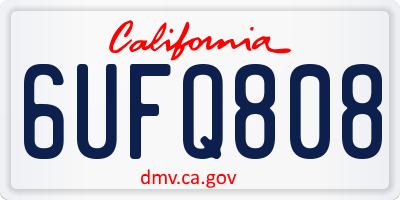 CA license plate 6UFQ808