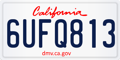 CA license plate 6UFQ813