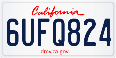 CA license plate 6UFQ824