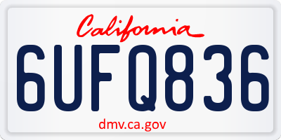 CA license plate 6UFQ836