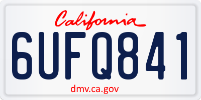 CA license plate 6UFQ841
