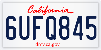 CA license plate 6UFQ845