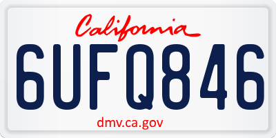 CA license plate 6UFQ846