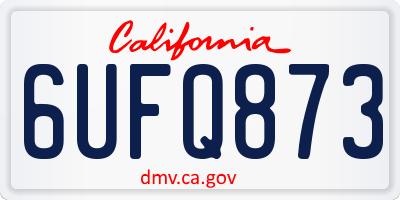 CA license plate 6UFQ873