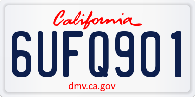 CA license plate 6UFQ901