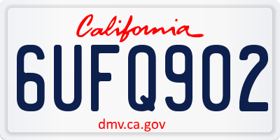 CA license plate 6UFQ902