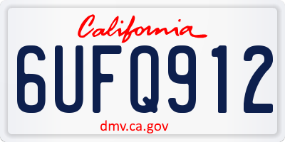 CA license plate 6UFQ912