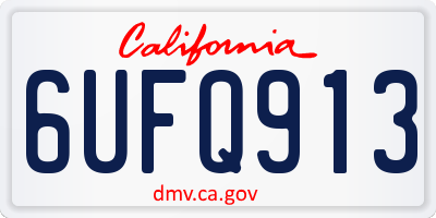 CA license plate 6UFQ913