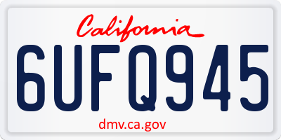 CA license plate 6UFQ945