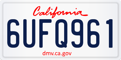 CA license plate 6UFQ961