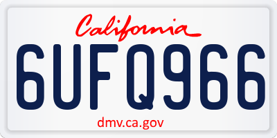 CA license plate 6UFQ966