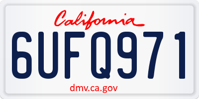 CA license plate 6UFQ971