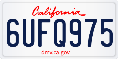 CA license plate 6UFQ975