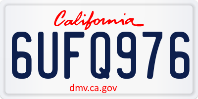 CA license plate 6UFQ976