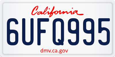 CA license plate 6UFQ995