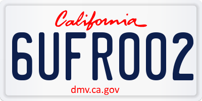 CA license plate 6UFR002