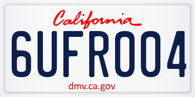 CA license plate 6UFR004