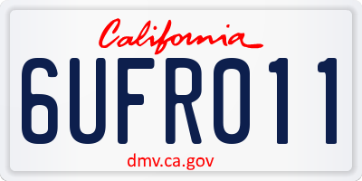 CA license plate 6UFR011