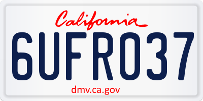 CA license plate 6UFR037
