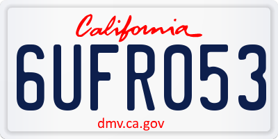 CA license plate 6UFR053