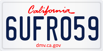 CA license plate 6UFR059