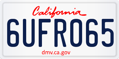 CA license plate 6UFR065
