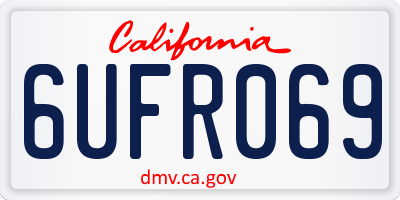CA license plate 6UFR069
