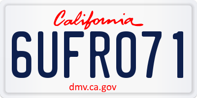 CA license plate 6UFR071