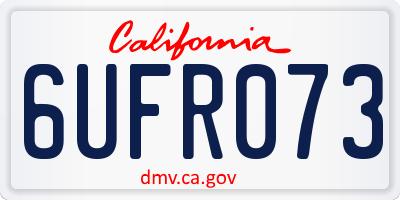 CA license plate 6UFR073