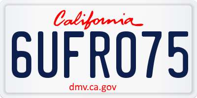 CA license plate 6UFR075